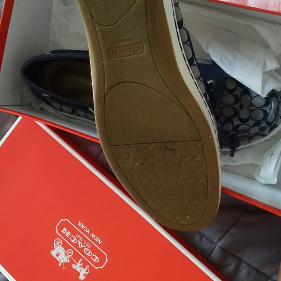 Coach "Rainey" Blue Signature C Lace Up Loafer Size 9.5 - Picture 2 of 5
